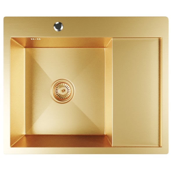 Мойка настол.монтаж 60х50 (3,0) лев. вып 3 1/2  MIXLINE PRO 20см с сифоном (золото) - 552924 