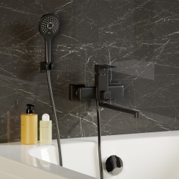 Смеситель для ванны и раковины 35k MIXLINE ML34-02 "Solo Black" ЧЕРНЫЙ - ML34-02