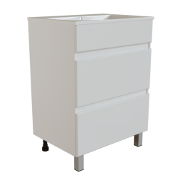 Тумба д/ванной &amp;quot;БРИКС-60&amp;quot; 2 ящика под раковину &amp;quot;Breeze 60&amp;quot; мебельный (Sanita Luxe) (ПВХ) - 555634 