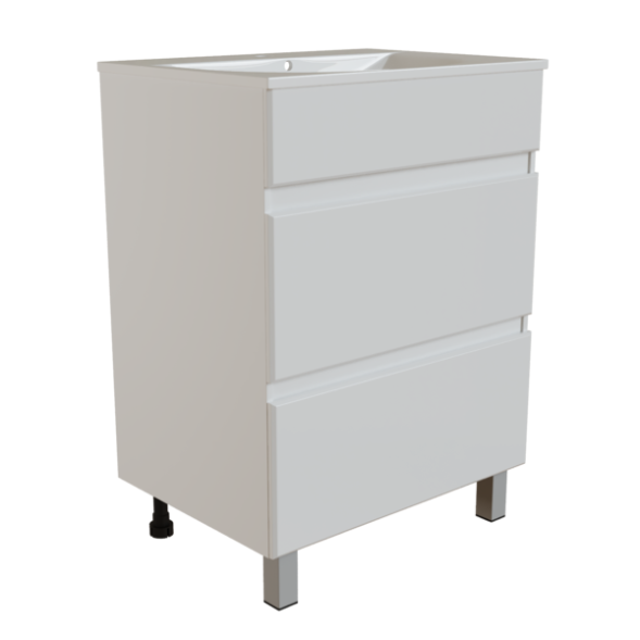 Тумба д/ванной &amp;quot;БРИКС-60&amp;quot; 2 ящика под раковину &amp;quot;Breeze 60&amp;quot; мебельный (Sanita Luxe) (ПВХ) - 555634 