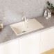 Мойкa ML-GMU07 УЛЬТРА с крылом, белый камень, 735*475 мм (глуб. чаши 175) - 00-001422 