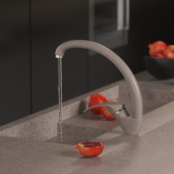 Смеситель для кухни 35к MIXLINE ML-GS02 (302) песочный высок. излив - 00-00001731 