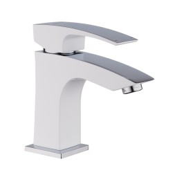 Смеситель для раковины 35к G1007-7 GAPPO литой, п/гайку, БЕЛЫЙ-ХРОМ - G1007-7 