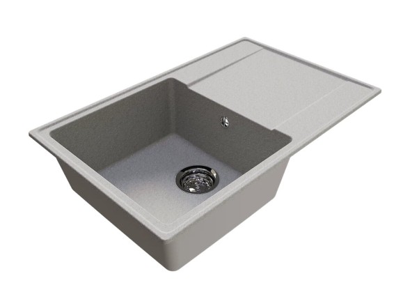 Мойкa ML-GMU07 УЛЬТРА с крылом, серый камень, 735*475 мм (глуб. чаши 175) - 00-001424 
