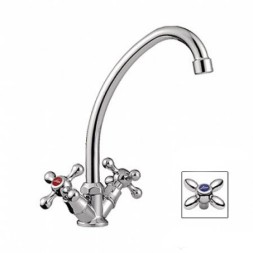 Смеситель для кухни 1/2 кер L4027 Ledeme КРЕСТ, силумин - L4027 