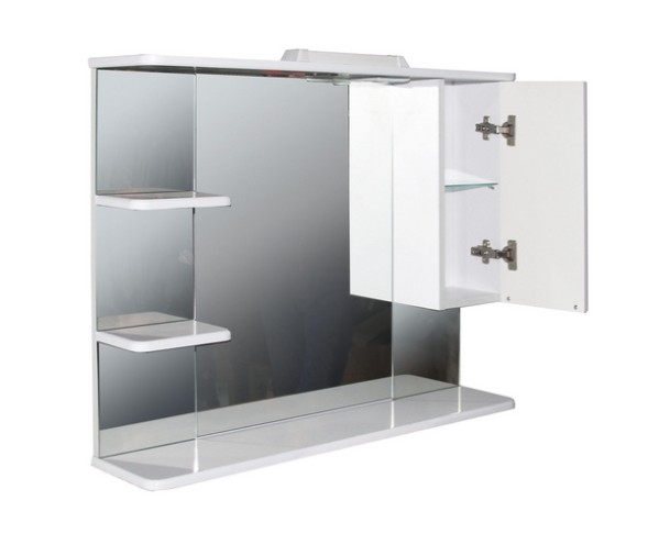 Зеркальный шкаф &amp;quot;ЭТЬЕН-90&amp;quot; правый с подсветкой (ПВХ) - 529942 