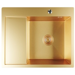 Мойка настол.монтаж 60х50 (3,0) прав. вып 3 1/2  MIXLINE PRO 20см с сифоном (золото) - 552927