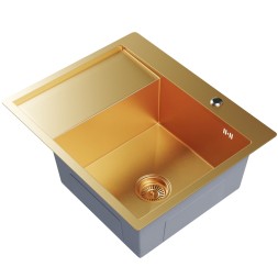 Мойка настол.монтаж 60х50 (3,0) прав. вып 3 1/2  MIXLINE PRO 20см с сифоном (золото) - 552927