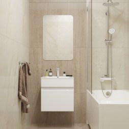 Тумба д/ванной &amp;quot;БРИКС-50&amp;quot; подвесная под раковину &amp;quot;Breeze 50&amp;quot; мебельный (Sanita Luxe) (ПВХ) - 555003 