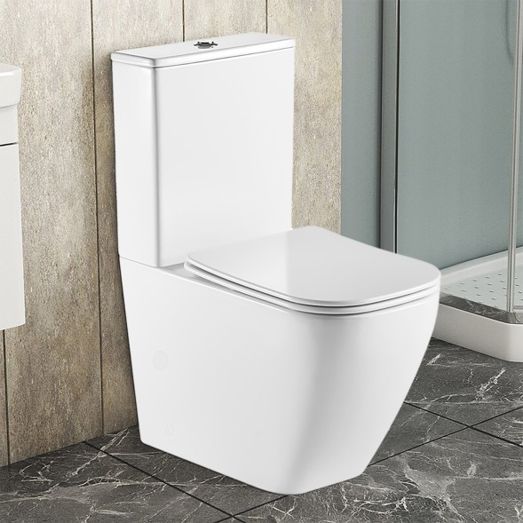 Унитаз-компакт Azario LEVANTO 620x380x830 напольный, безободковый в комплекте с бачком и сиденьем микролифт (AZ-1228A)