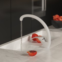 Смеситель для кухни 35к MIXLINE ML-GS02 (331) белый высок. излив - 00-00001717 