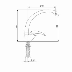 Смеситель для кухни 35к MIXLINE ML-GS02 (331) белый высок. излив - 00-00001717 