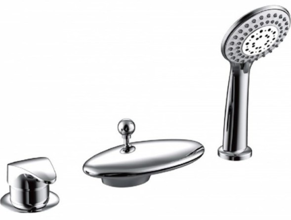 Смеситель на борт ванны Bravat Niagara на три отверстия, керамический картридж, хром (F5140197CP-RUS)