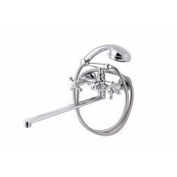 Смеситель для ванны и раковины 1/2 кер ПРОФСАН ПСМ-159-К89 "СТАНДАРТ А" эксцентрики"РУС", КРЕСТ ХРОМ - PSM-159-89