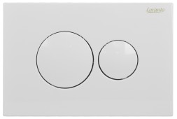 Кнопка смыва Loranto механическая, двойная, белый глянец