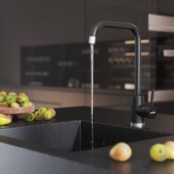 Смеситель для кухни 35к MIXLINE ML-GS12 (343) антрацит высок. излив - ML-GS12 (343)