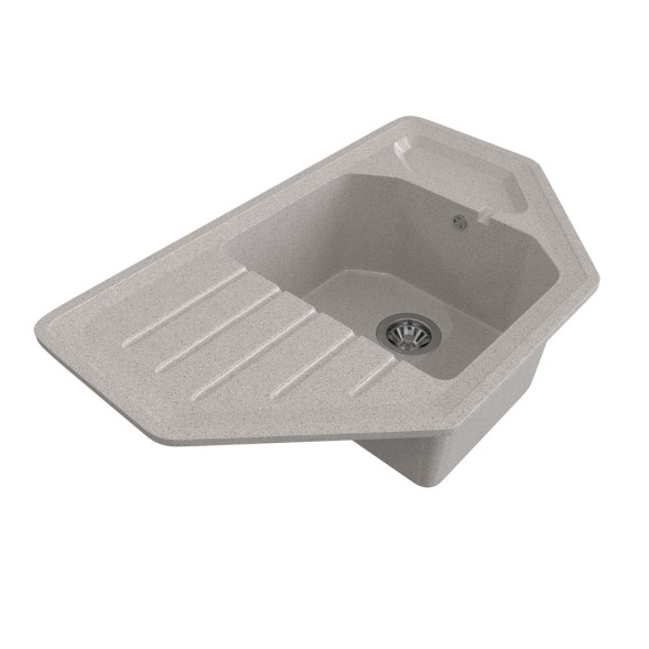 Мойка ML-GMS17 СТАНДАРТ угловая с крылом, светло-серый (310), 780*485*190мм - 00-00002374 
