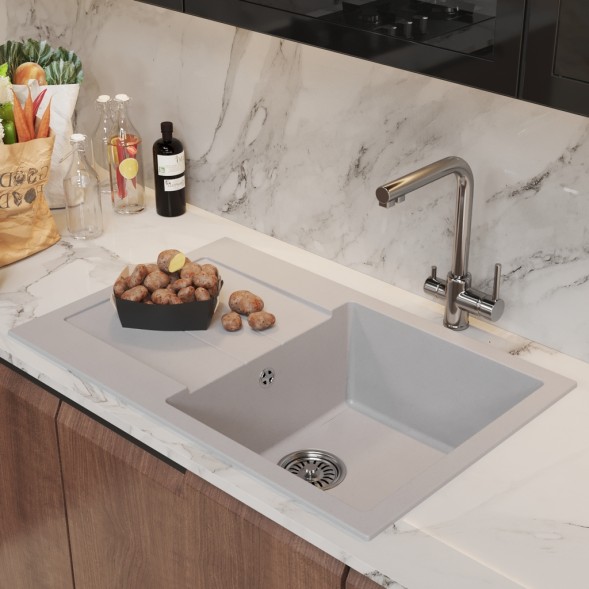 Мойка ML-GM31 КОМФОРТ с крылом, белая (331), 770*500*190мм - 00-00009500 