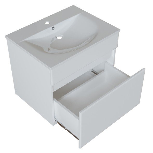 Тумба д/ванной &amp;quot;БРИКС-60&amp;quot; подвесная под раковину &amp;quot;Breeze 60&amp;quot; мебельный (Sanita Luxe) (ПВХ) - 555004 