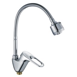 Смеситель для кухни 40к HB4304-3 HAIBA гибкий излив, с/отв боковая  п/гайку - HB4304-3