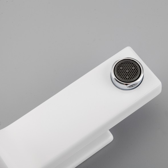 Смеситель для раковины 35к G1017-1 GAPPO литой, с гигиенической лейкой, БЕЛЫЙ-хром - G1017-1 