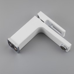 Смеситель для раковины 35к G1017-1 GAPPO литой, с гигиенической лейкой, БЕЛЫЙ-хром - G1017-1 