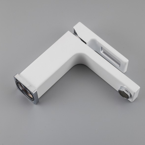 Смеситель для раковины 35к G1017-1 GAPPO литой, с гигиенической лейкой, БЕЛЫЙ-хром - G1017-1 