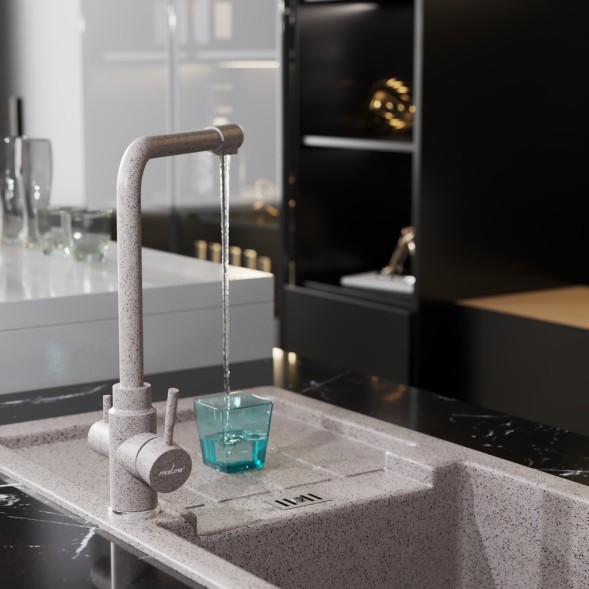 Смеситель для кухни 35к MIXLINE ML-GS13 (302) песочный с вых. для питьевого фильтра - ML-GS13 (302) 