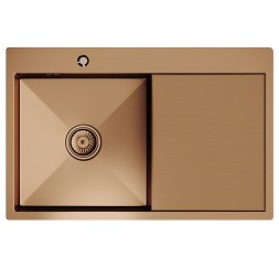 Мойка настол.монтаж 78х50 (3,0) лев. вып 3 1/2  MIXLINE PRO 20см с сифоном (бронза) - 552921