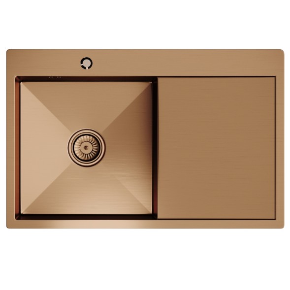 Мойка настол.монтаж 78х50 (3,0) лев. вып 3 1/2  MIXLINE PRO 20см с сифоном (бронза) - 552921 