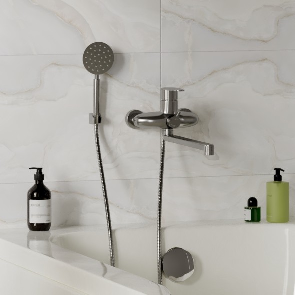 Смеситель для ванны и раковины 35k MIXLINE MLSS36-02 &amp;quot;Steel Kit&amp;quot; НЕРЖ - MLSS36-02 