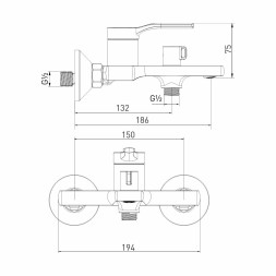 Смеситель для ванны 35k MIXLINE ML40-01 &amp;quot;Flat&amp;quot; - ML40-01 