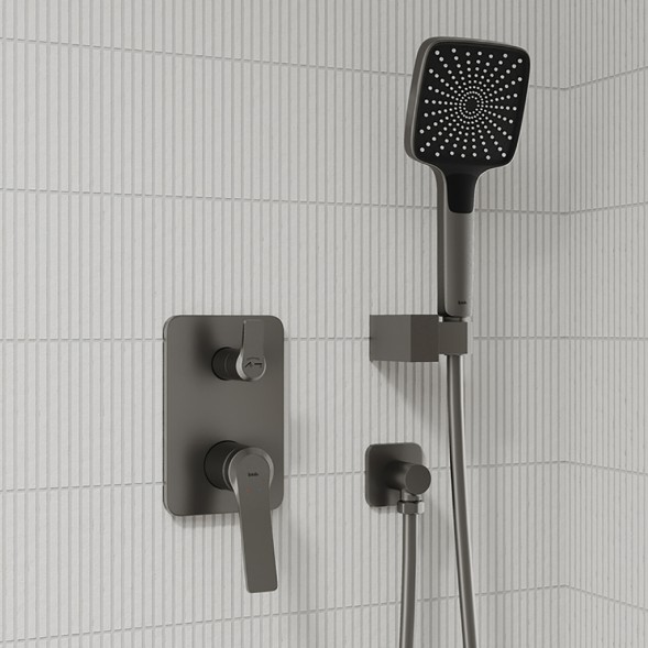 Душевая система 35к IDDIS PARGM02i67 &amp;quot;Parker&amp;quot; лейка &amp;quot;Тропический душ&amp;quot; встраиваемая ГРАФИТ матовый - PARGM02i67 