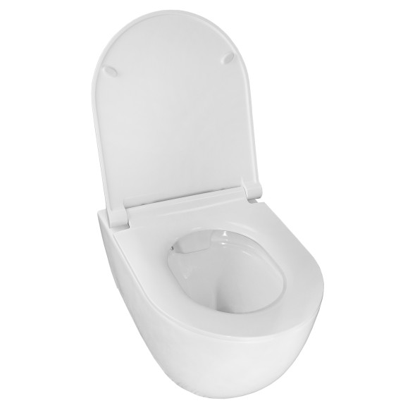 Унитаз подвесной Azario Geno 490х360х360 безободковый, с ультратонким сиденьем микроклифт (AZ2196D)