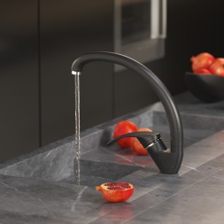 Смеситель для кухни 35к MIXLINE ML-GS02 (343) антрацит высок. излив - 00-00006404
