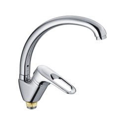 Смеситель для кухни 40к CN4104-2 CRON высокий пов. излив, п/гайку, ХРОМ - CN4104-2