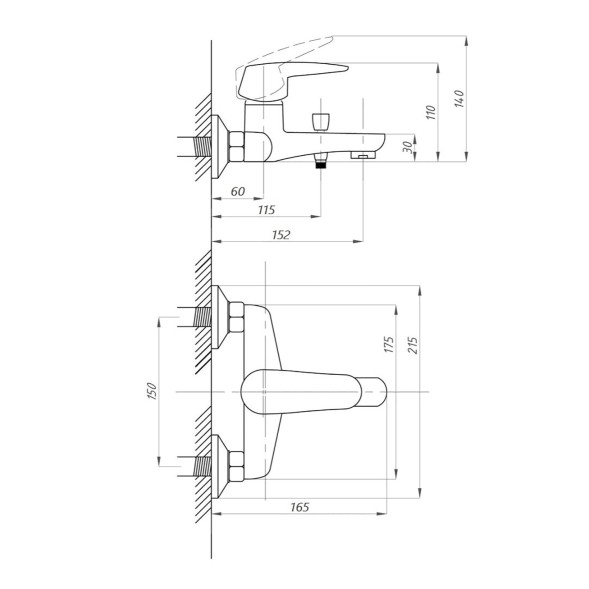 Смеситель для ванны 40к ПРОФСАН ПСМ-854-К/045 &amp;quot;КОМПЛЕКТАЦИЯ&amp;quot; с душ аксессуарами  ХРОМ - PSM-854-К/045 