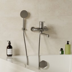 Смеситель для ванны и раковины 35k MIXLINE MLSS36-021 &amp;quot;Steel Kit&amp;quot; НЕРЖ - MLSS36-021 