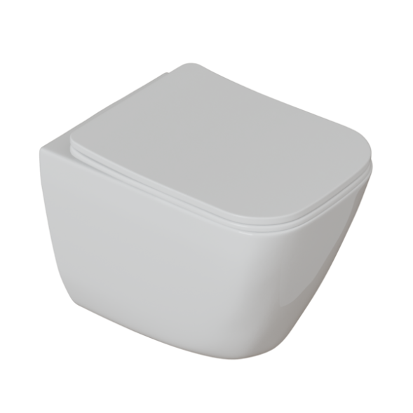 Унитаз подвесной безободковый WAVE STRONG Tornado3.0, сид. дюропласт, м/л, быстр, БЕЛЫЙ глянец (L) - 553610 