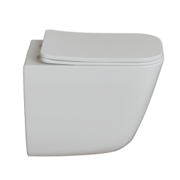 Унитаз подвесной безободковый WAVE STRONG Tornado3.0, сид. дюропласт, м/л, быстр, БЕЛЫЙ глянец (L) - 553610 