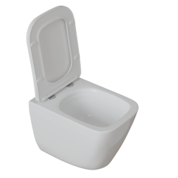 Унитаз подвесной безободковый WAVE STRONG Tornado3.0, сид. дюропласт, м/л, быстр, БЕЛЫЙ глянец (L) - 553610 