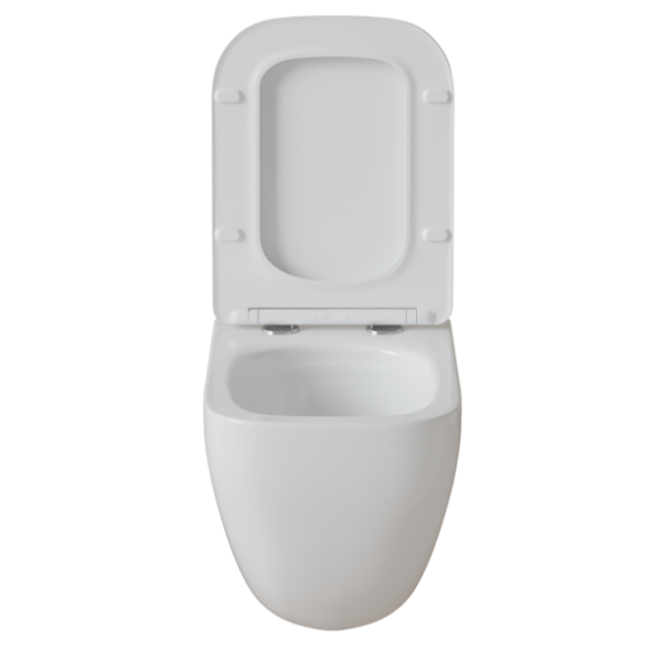 Унитаз подвесной безободковый WAVE STRONG Tornado3.0, сид. дюропласт, м/л, быстр, БЕЛЫЙ глянец (L) - 553610 