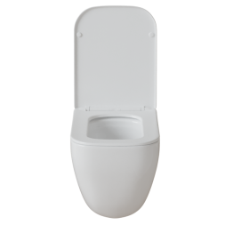 Унитаз подвесной безободковый WAVE STRONG Tornado3.0, сид. дюропласт, м/л, быстр, БЕЛЫЙ глянец (L) - 553610 