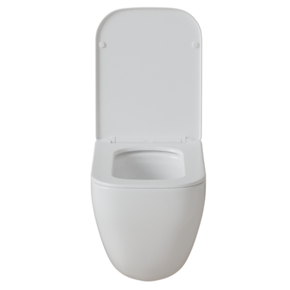 Унитаз подвесной безободковый WAVE STRONG Tornado3.0, сид. дюропласт, м/л, быстр, БЕЛЫЙ глянец (L) - 553610 