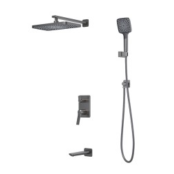 Душевая система 35к IDDIS PARGM03i68 "Parker" лейка "Тропический душ" встраиваемая ГРАФИТ матовый - PARGM03i68