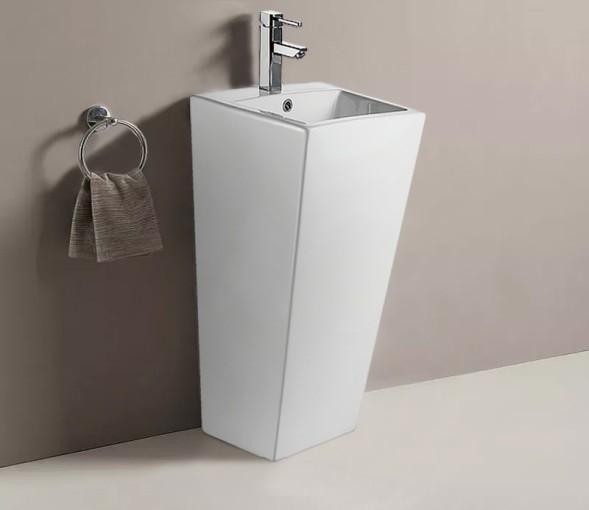 Раковина напольная AZARIO FRETTA SQUARE 440х380х835 отдельностоящая, прямоугольная (AZ-303)