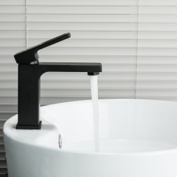 Смеситель для раковины 35к G1017-6 GAPPO литой, п/гайку, ЧЕРНЫЙ - G1017-6 