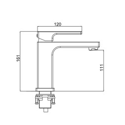 Смеситель для раковины 35к G1017-6 GAPPO литой, п/гайку, ЧЕРНЫЙ - G1017-6 