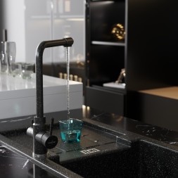 Смеситель для кухни 35к MIXLINE ML-GS13 (308) черный с вых. для питьевого фильтра - ML-GS13 (308)