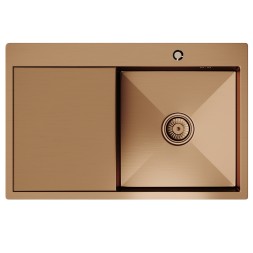 Мойка настол.монтаж 78х50 (3,0) прав. вып 3 1/2  MIXLINE PRO 20см с сифоном (бронза) - 552920